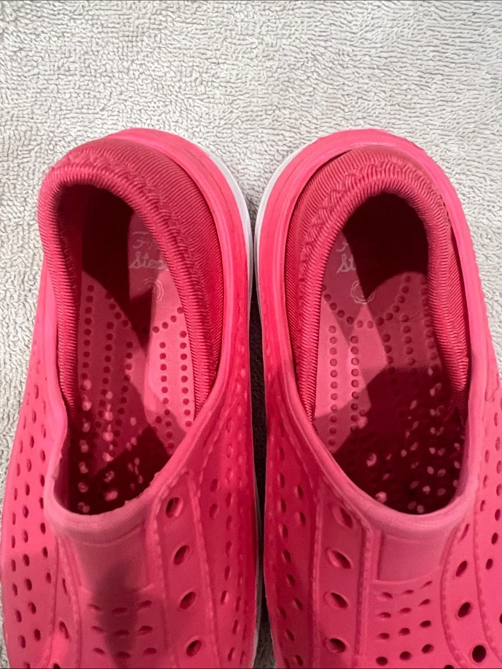 Kids Pink Slip-On Water Shoes with White Toe Cap